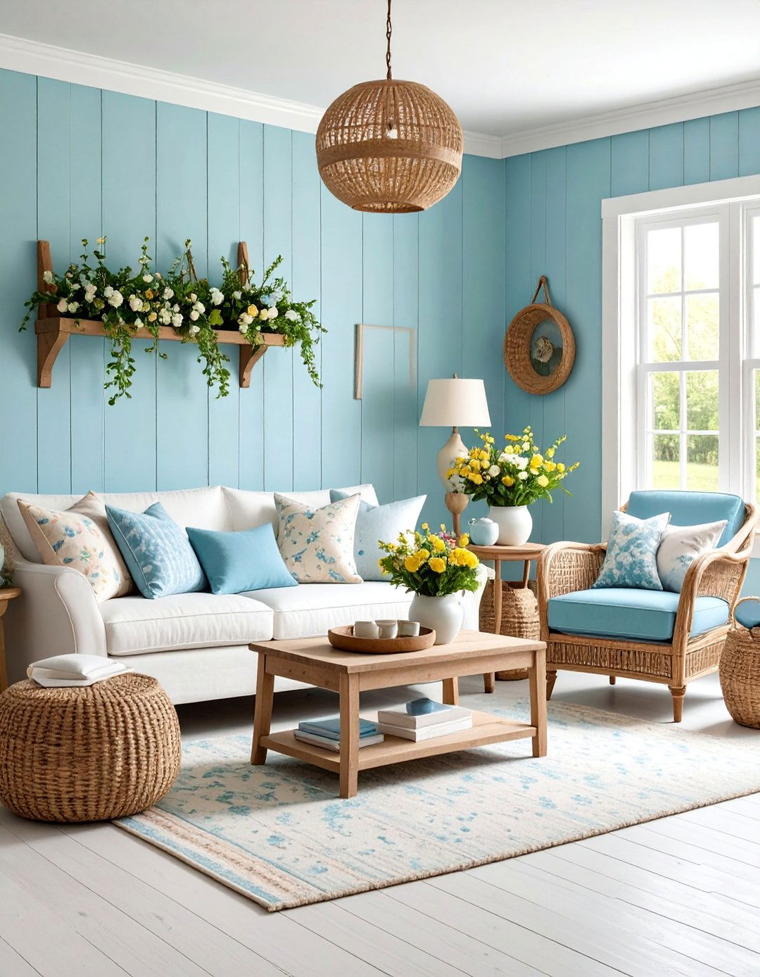 Periwinkle Cottage Living Room - 25 Colorful Living Room Ideas