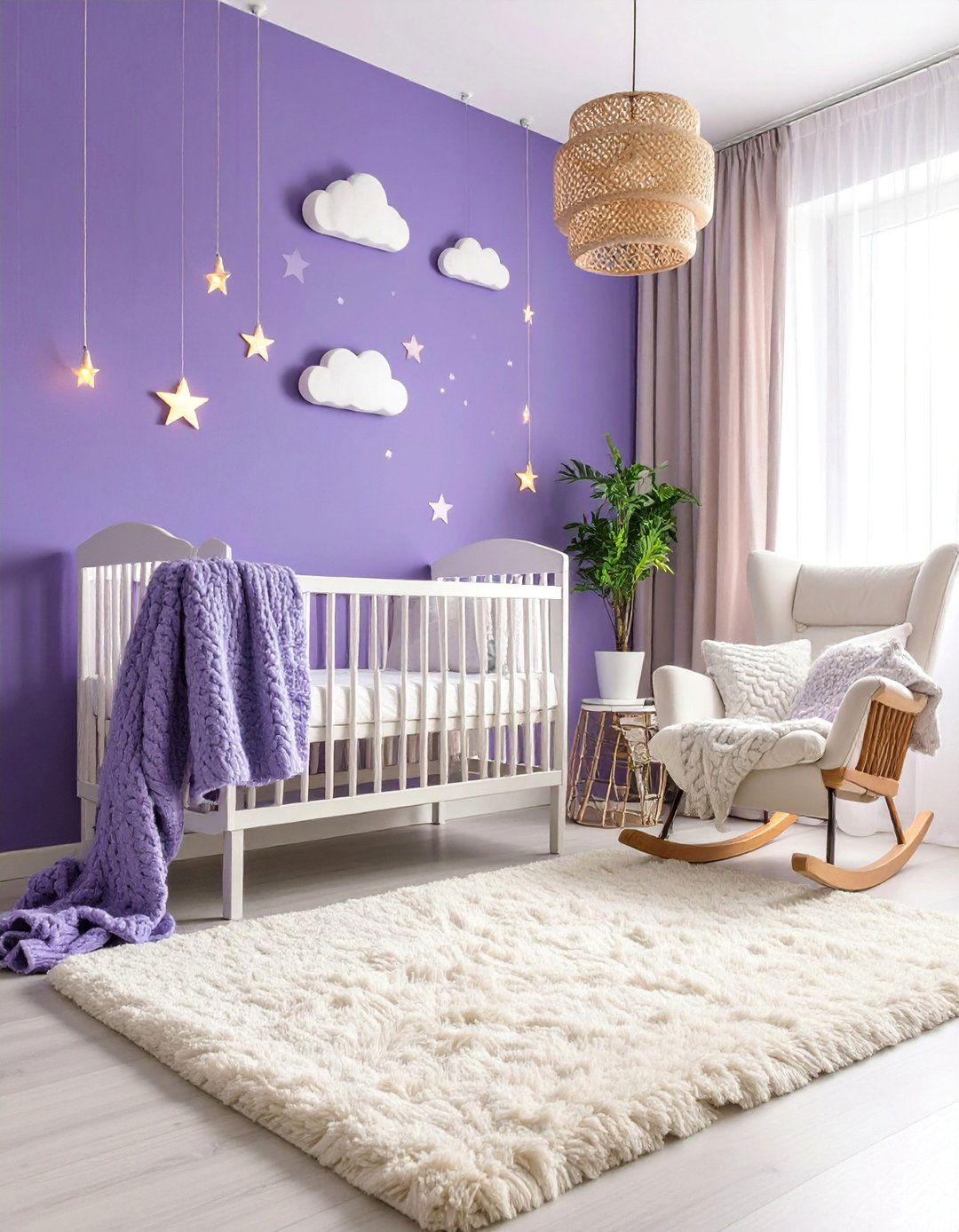 Periwinkle Nursery with Soft Textures - 25 Blue Accent Wall Ideas