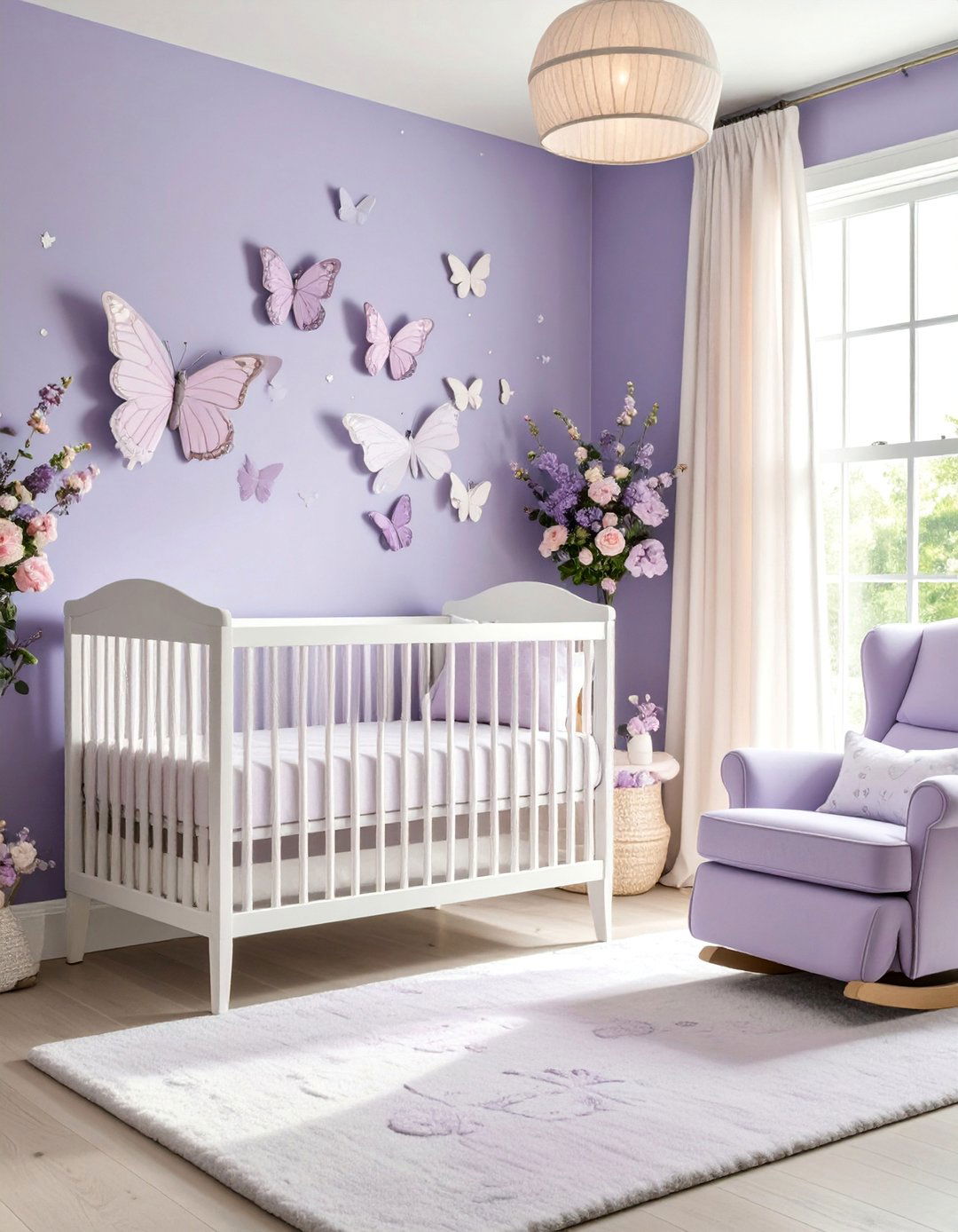 Periwinkle Purple Blue Nursery with Butterfly Theme - 25 Blue Nursery Ideas