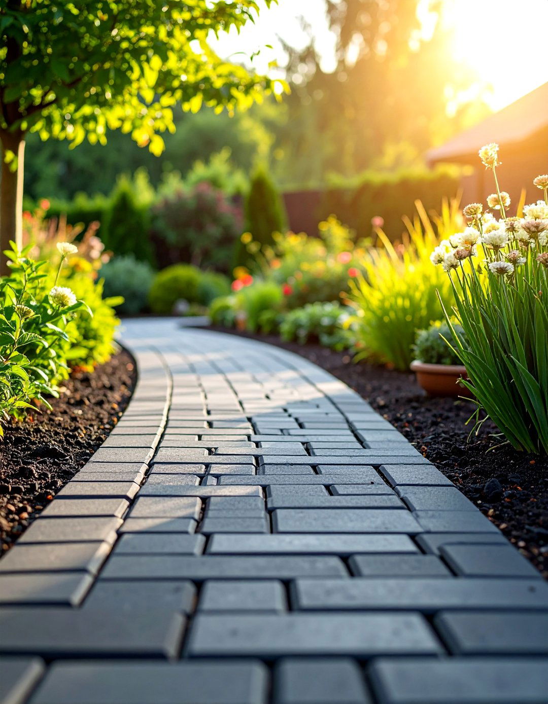 Permeable Black Brick Eco Friendly Design - 25 Black Brick Walkway Ideas