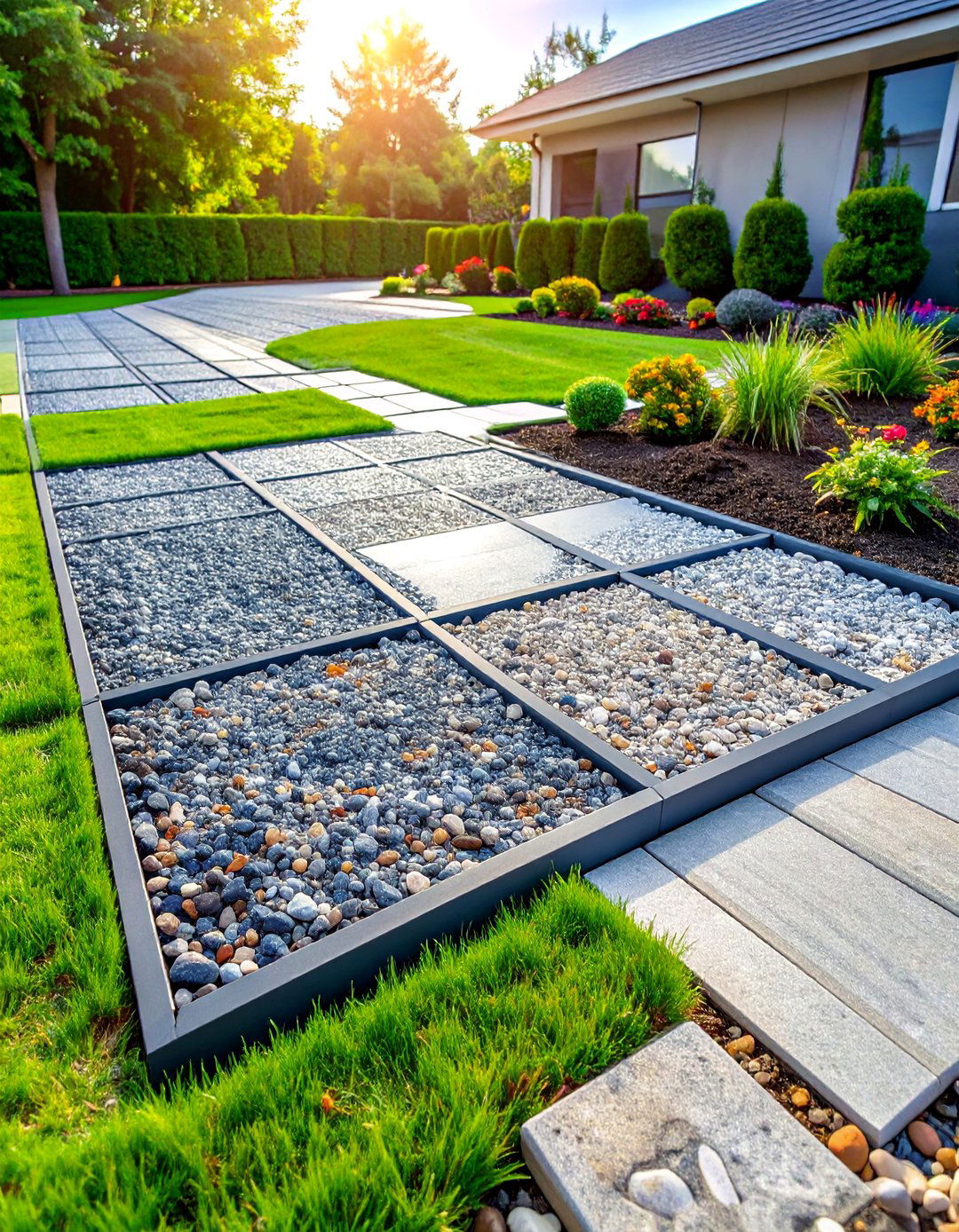 Permeable Paver Grids - 25 Gravel Driveway Edging Ideas