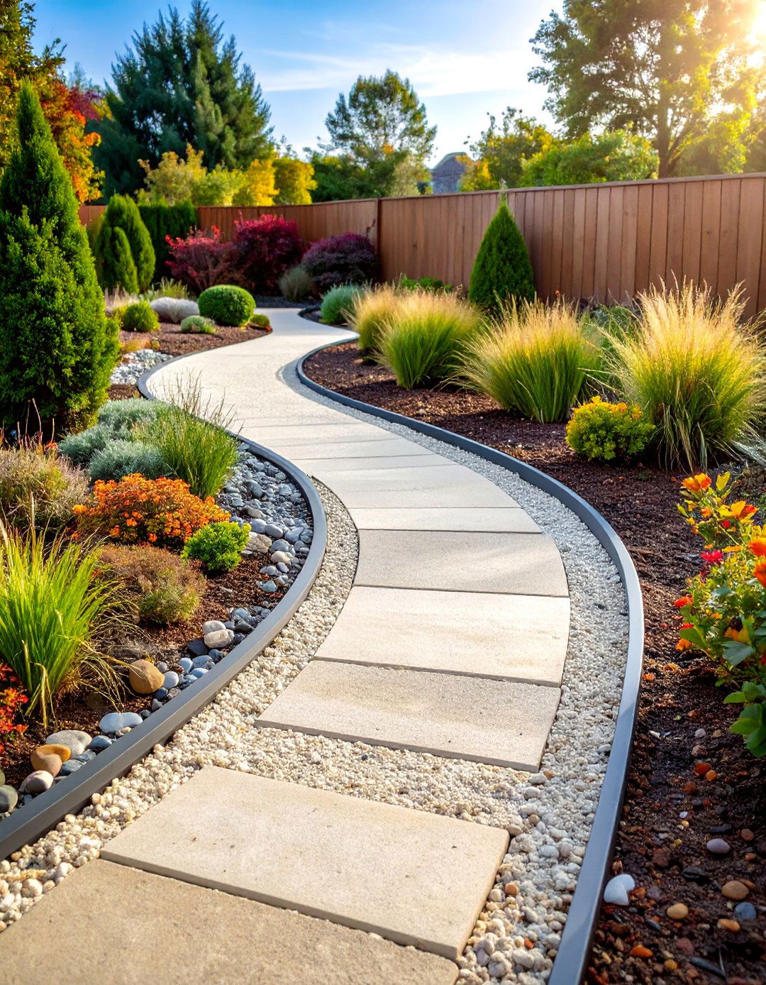 Permeable Pervious Concrete Eco Friendly Garden Path - 25 Concrete Walkway Ideas