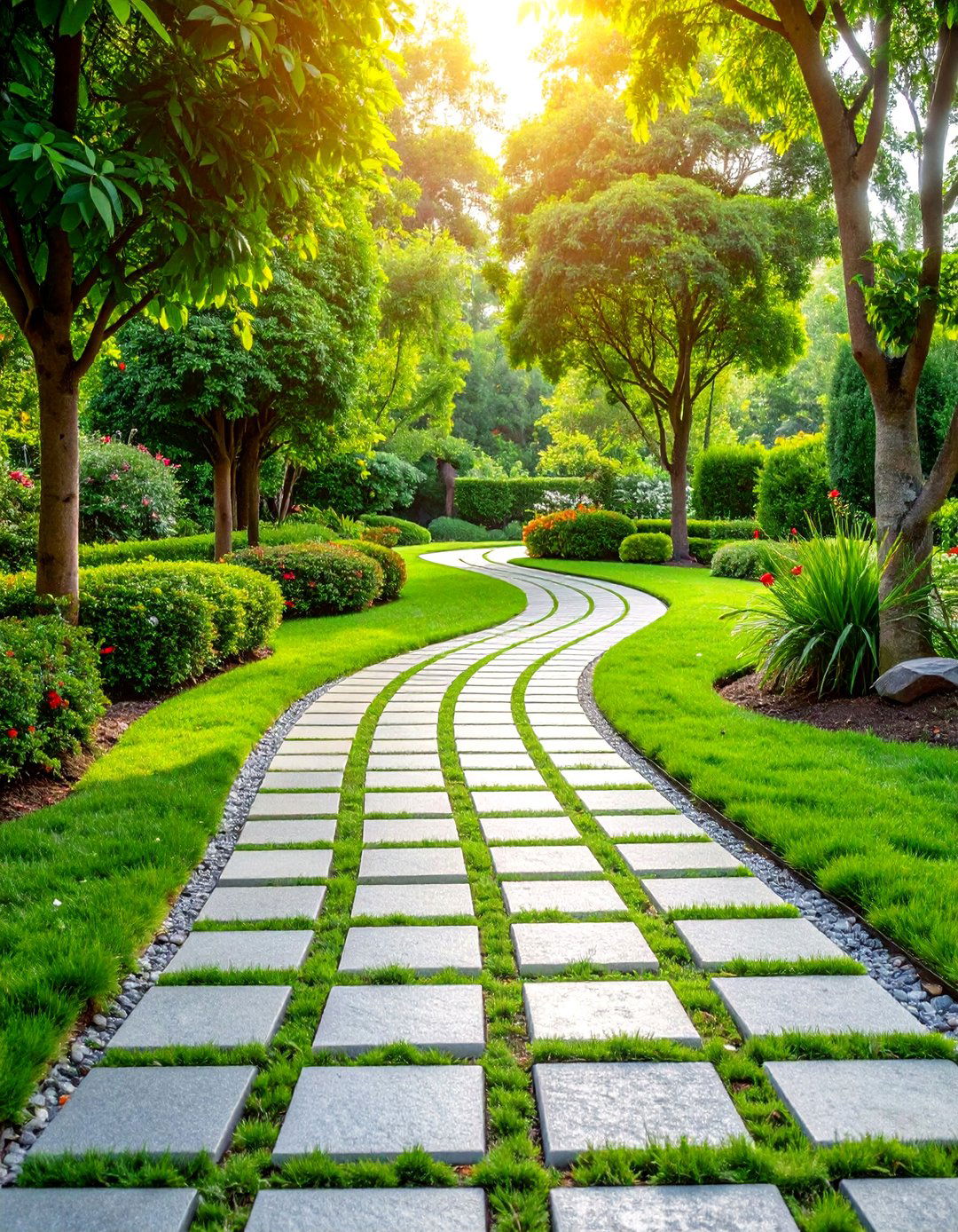 Permeable Stone Grid Eco Friendly Path - 25 Stone Walkway Ideas