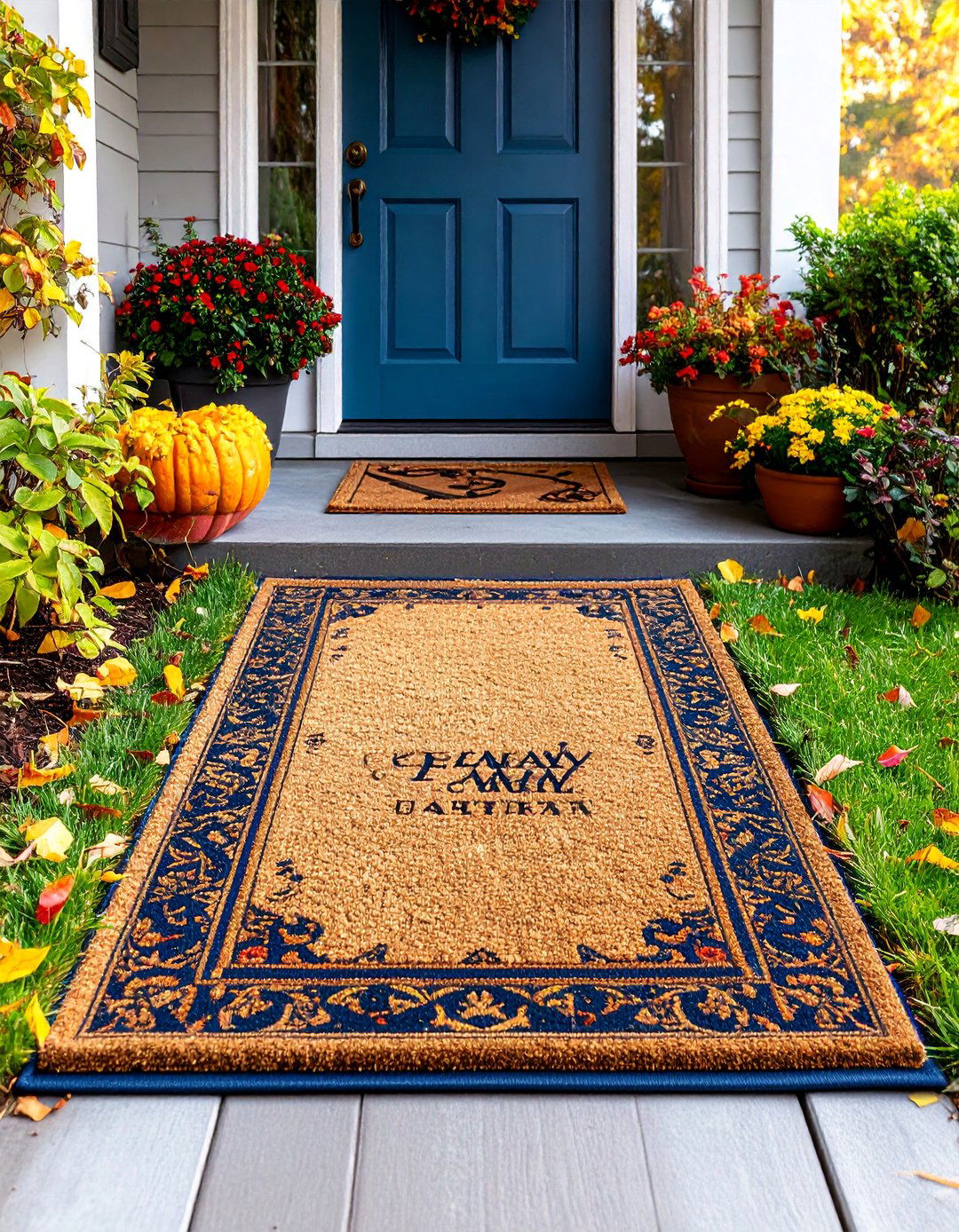 Personalized Family Name Monogram Mat - 25 Front Door Mat Ideas