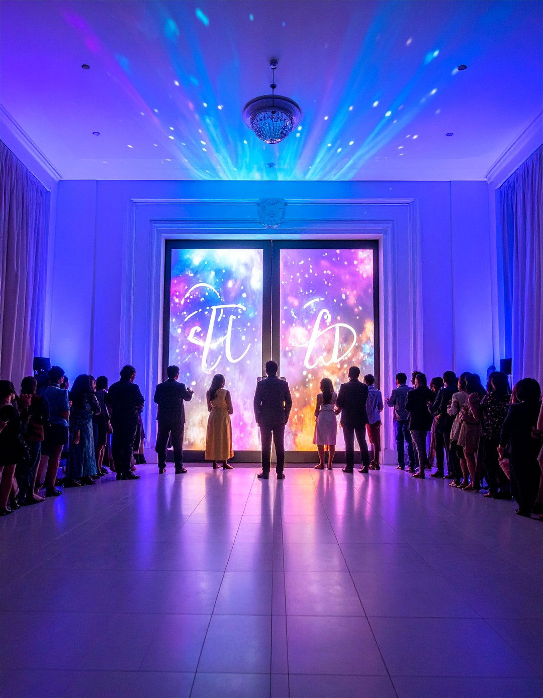 Personalized Monogram Projection Wedding Entrance - 25 Wedding Entrance Ideas