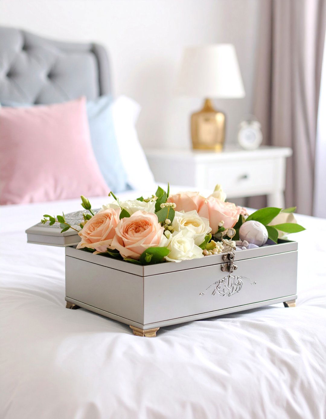 Personalized Silver Keepsake Memory Box - 25 Wedding Anniversary Gift Ideas
