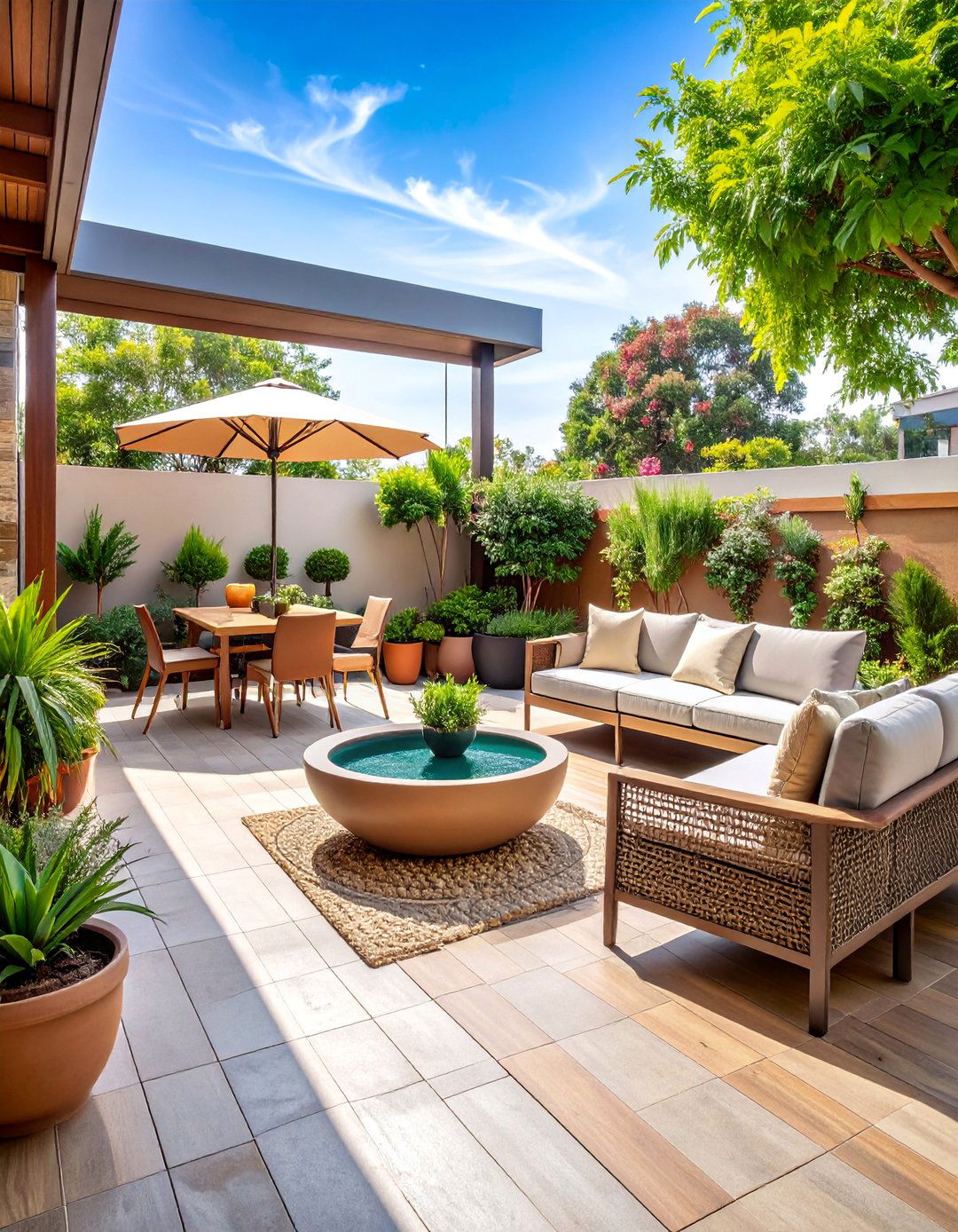 Pet Friendly Patio with Animal Amenities - 25 Mid-century Modern Patio Ideas