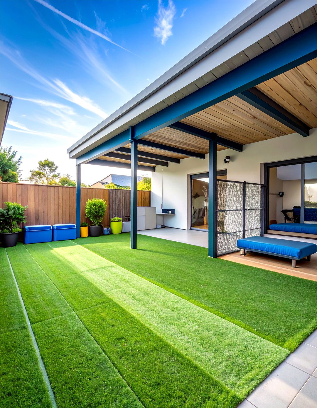 Pet Recreation Area with Safety and Comfort Features - 25 Balcony Over Garage Ideas