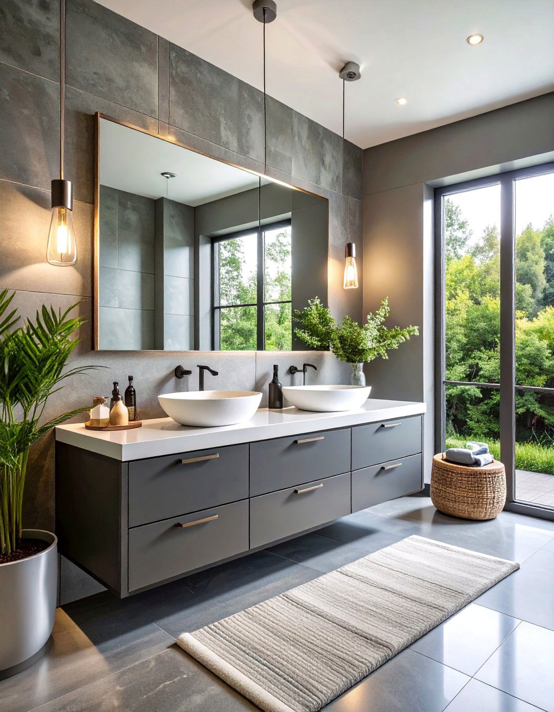 Pewter Gray Contemporary Edge with Stainless Steel - 25 Bathroom Cabinet Color Ideas