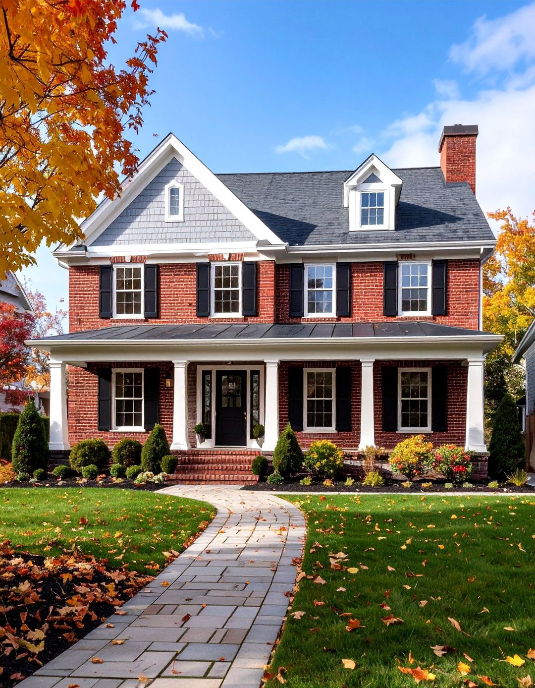 Pewter Gray with White Highlights - 25 Exterior Brick Paint Color Ideas