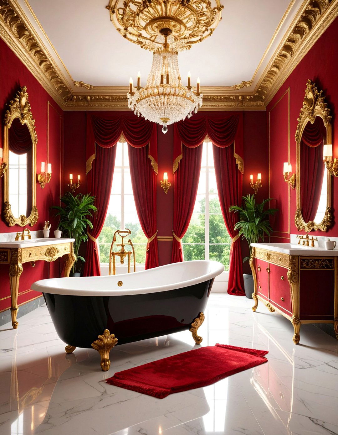 Phantom Opera Bathroom with Theatrical Gothic Drama - 25 Gothic Bathroom Ideas