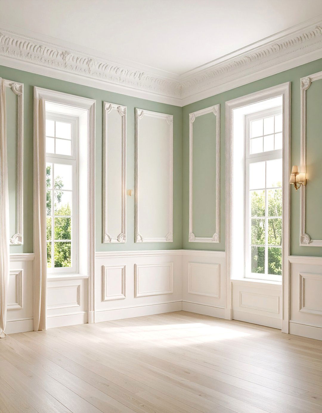 Picture Frame Wainscoting with Neutral Walls - 25 Wainscoting Nursery Ideas