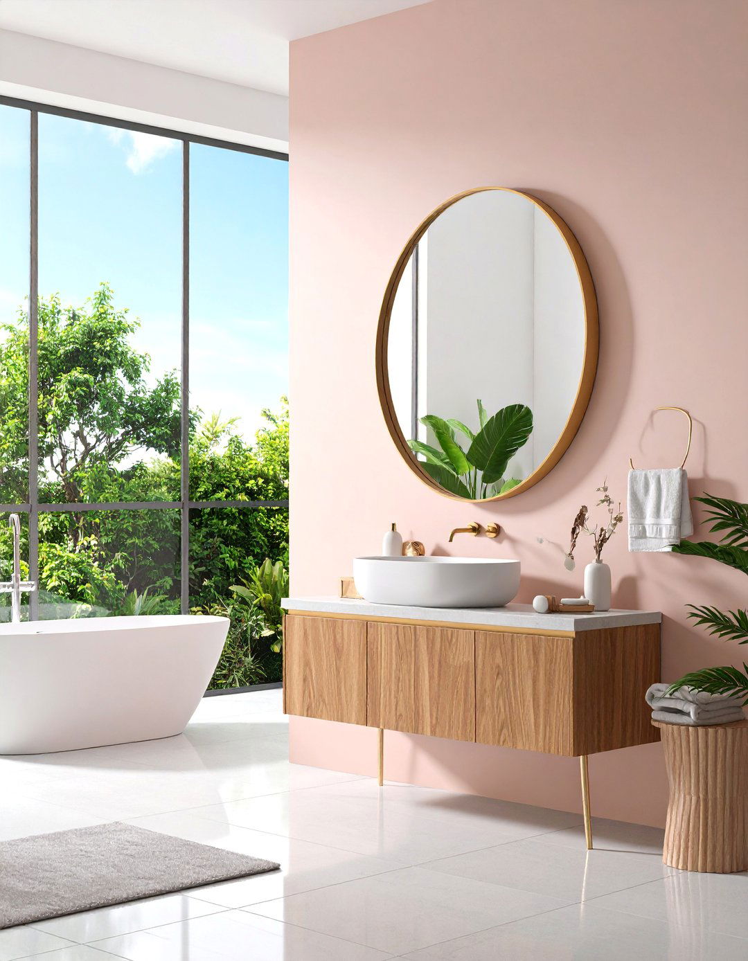 Pill Shaped Mirror with Contemporary Curves - 25 Bathroom Mirror Ideas