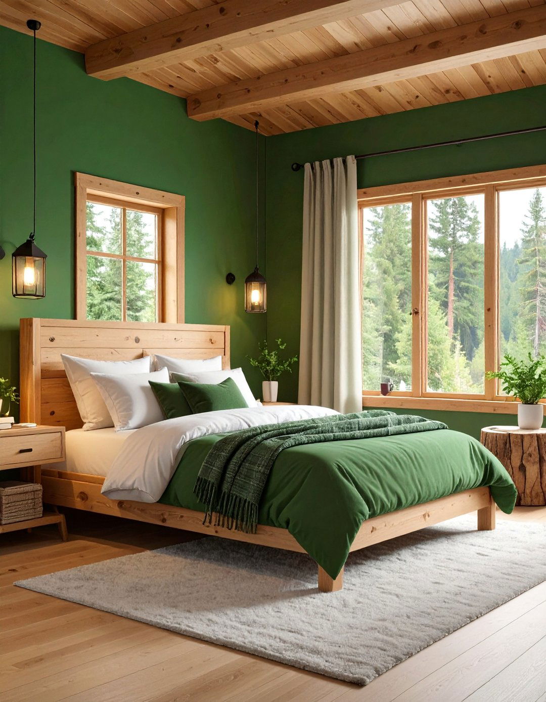 Pine Green Cabin - 25 Dark Bedroom Ideas