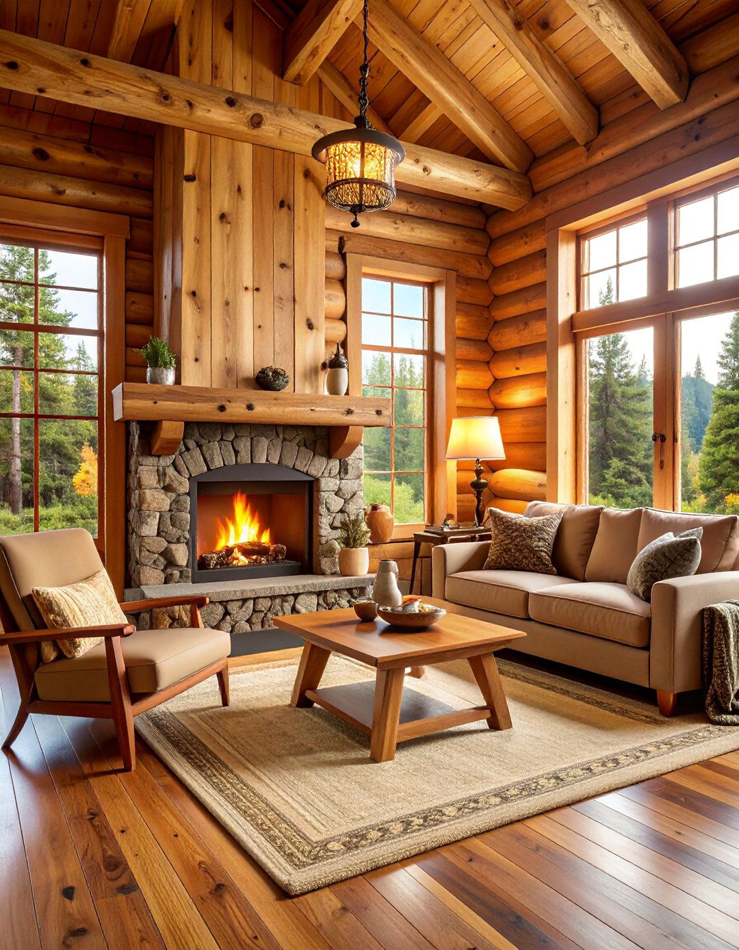 Pine Wood Mantel with Knotty Character Accents - 25 Wood Mantel Ideas