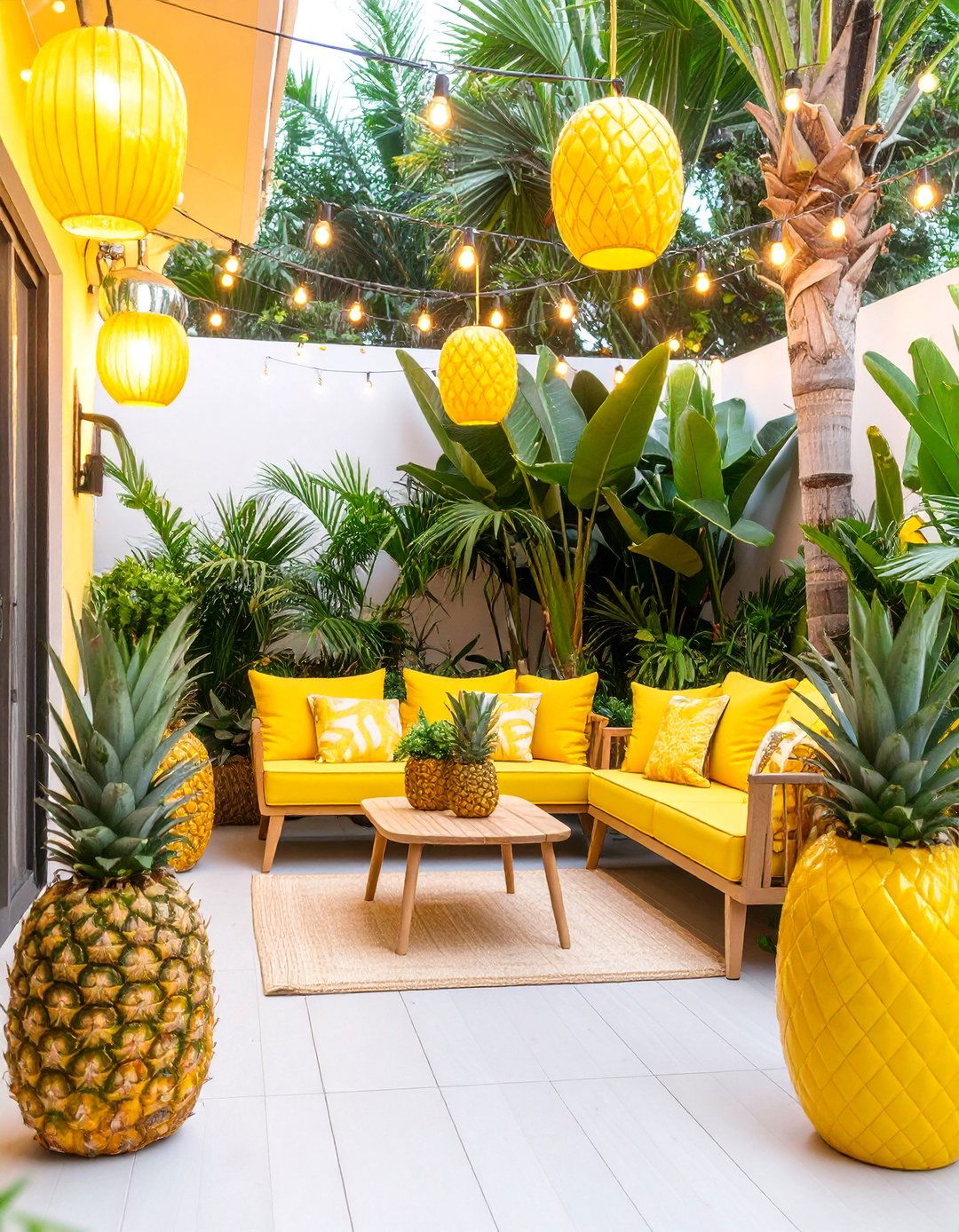 Pineapple Paradise Patio with Playful Yellow Accents