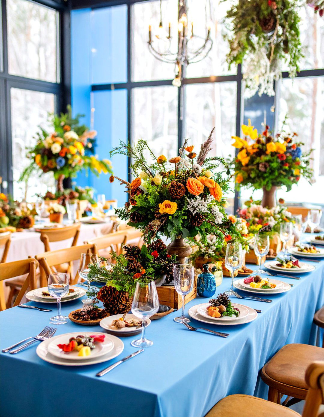 Pinecone and Branch Winter Display - 25 non-floral wedding centerpiece ideas