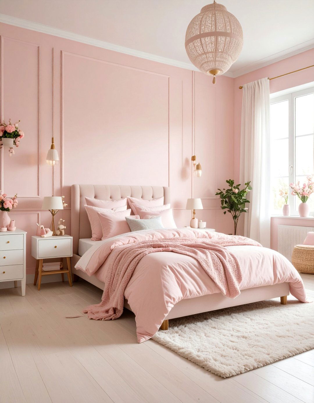 Pink Beadboard Girls Bedroom Whimsy - 25 Beadboard Wall Ideas