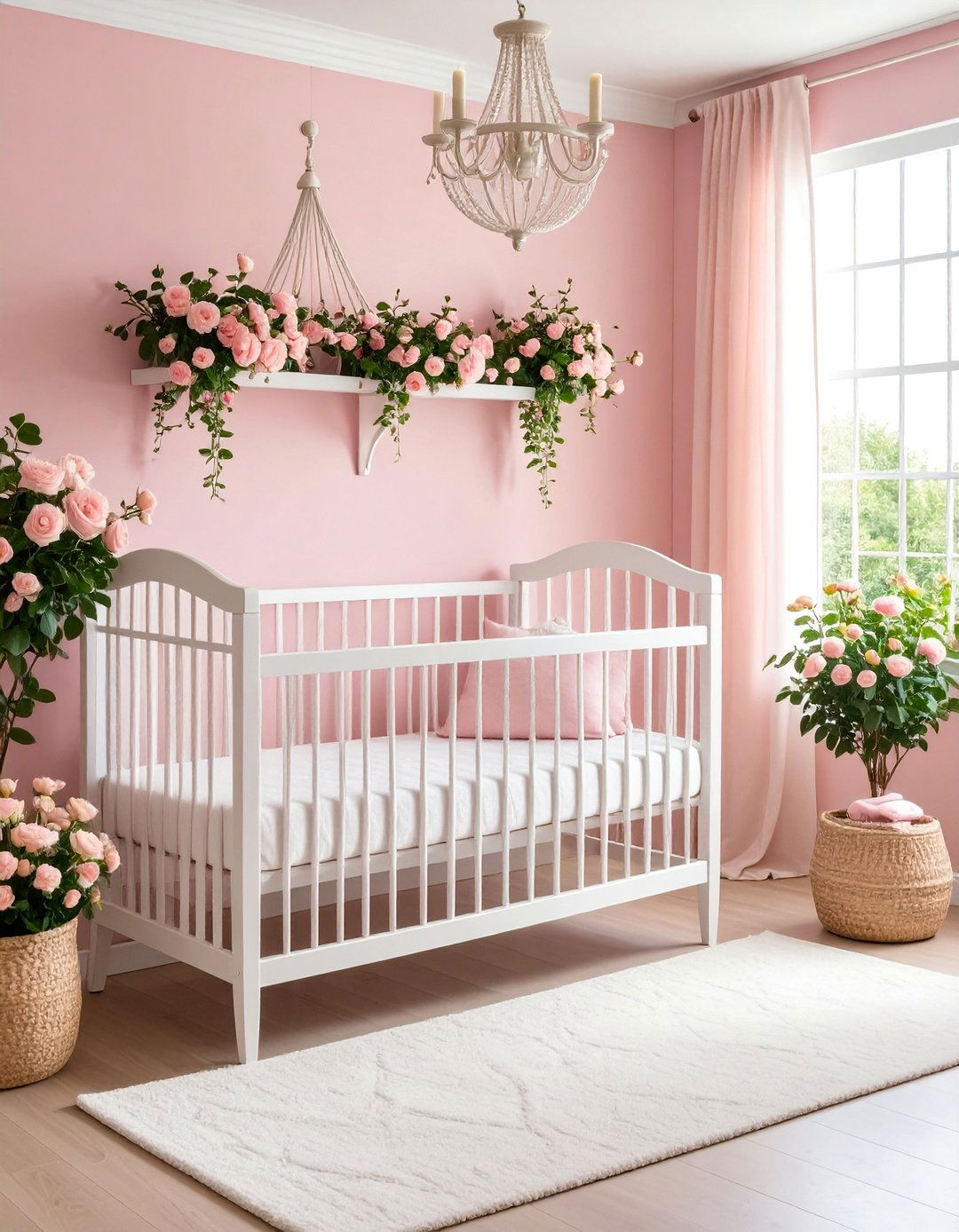 Pink Garden Trellis Nursery Theme - 25 Pink Nursery Ideas