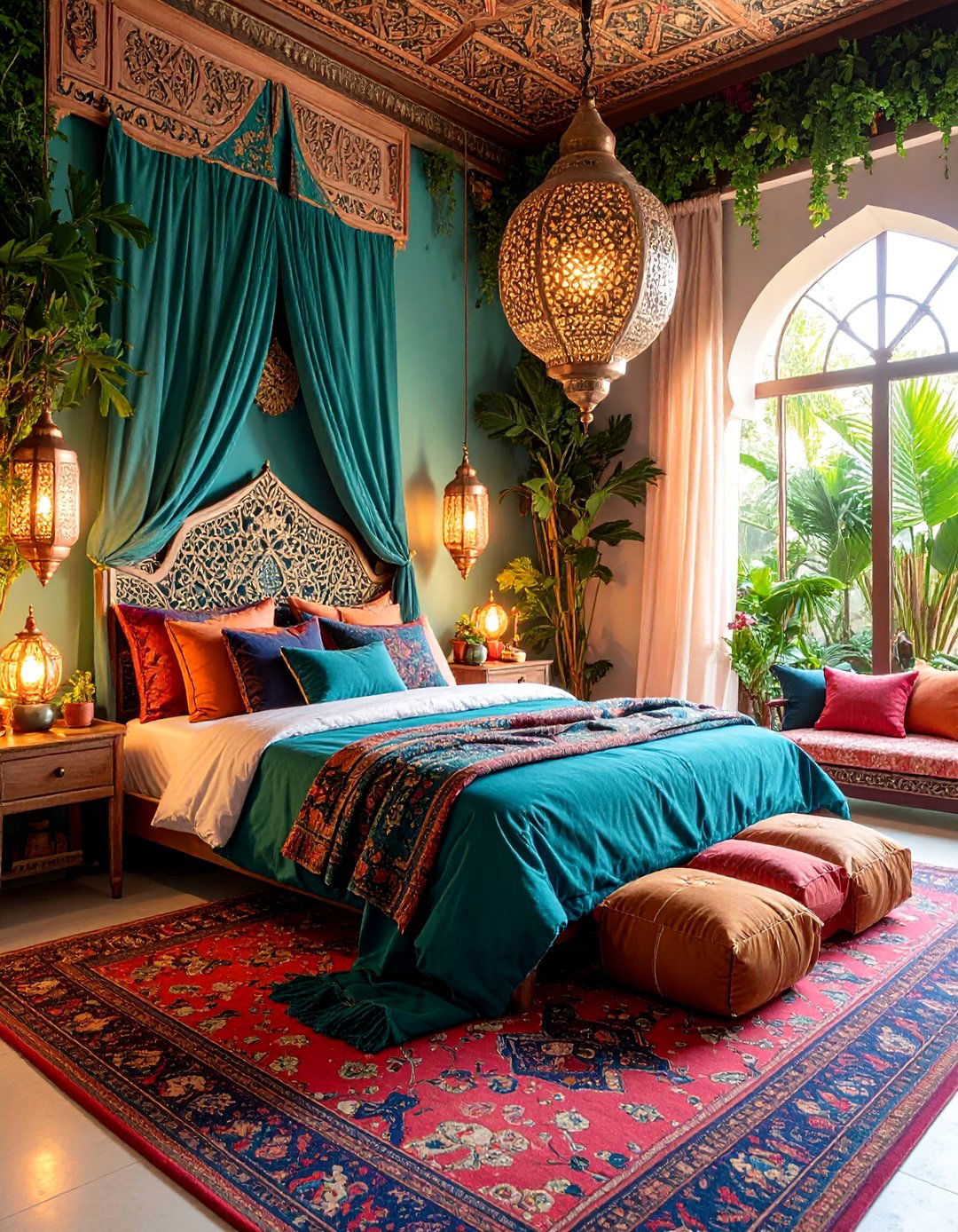 Pink Moroccan Lantern Bedroom - 25 Pink Boho Bedroom Ideas