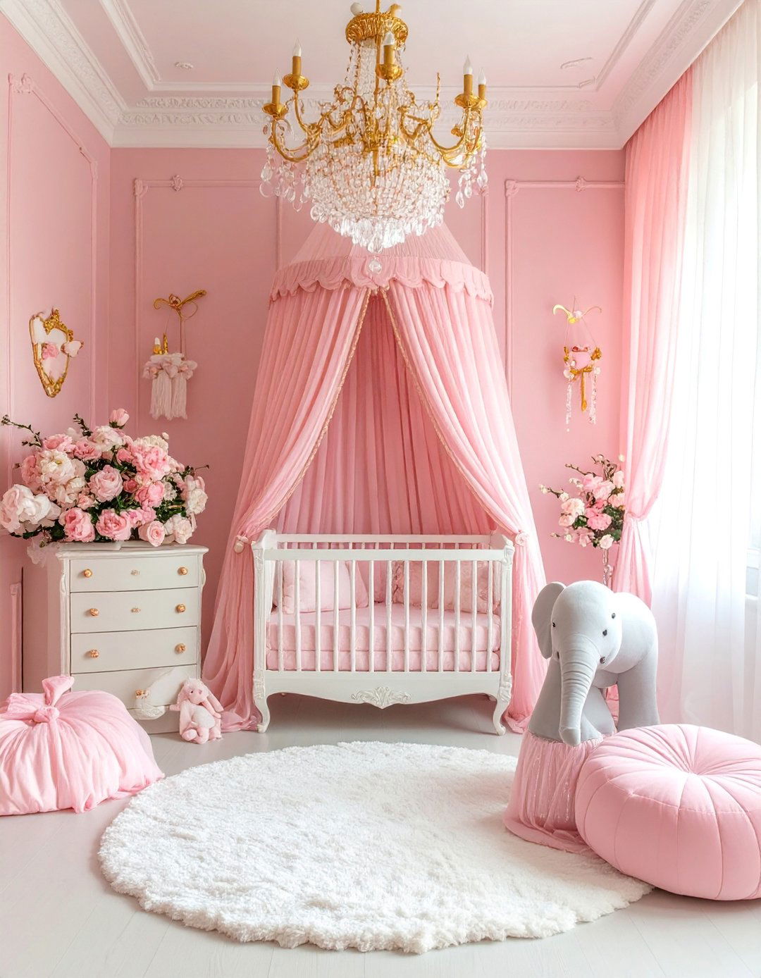 Pink Princess Elephant Nursery for Baby Girls - 25 Elephant Nursery Ideas