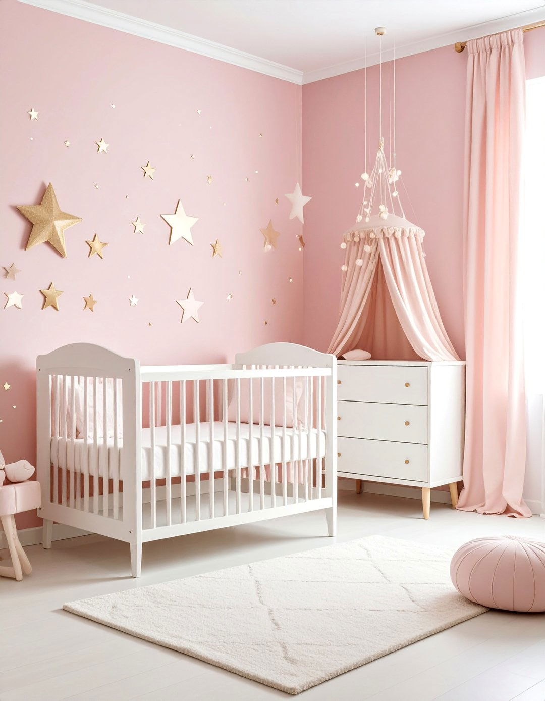 Pink Starry Night Celestial Nursery - 25 Pink Nursery Ideas