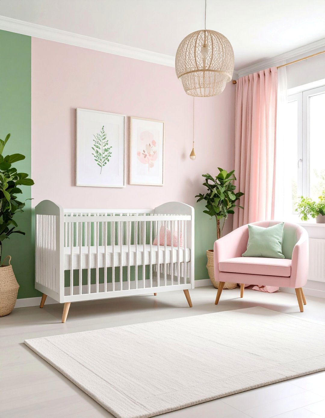 Pink and Green Art Gallery Nursery - 25 Pink and Green Nursery Ideas