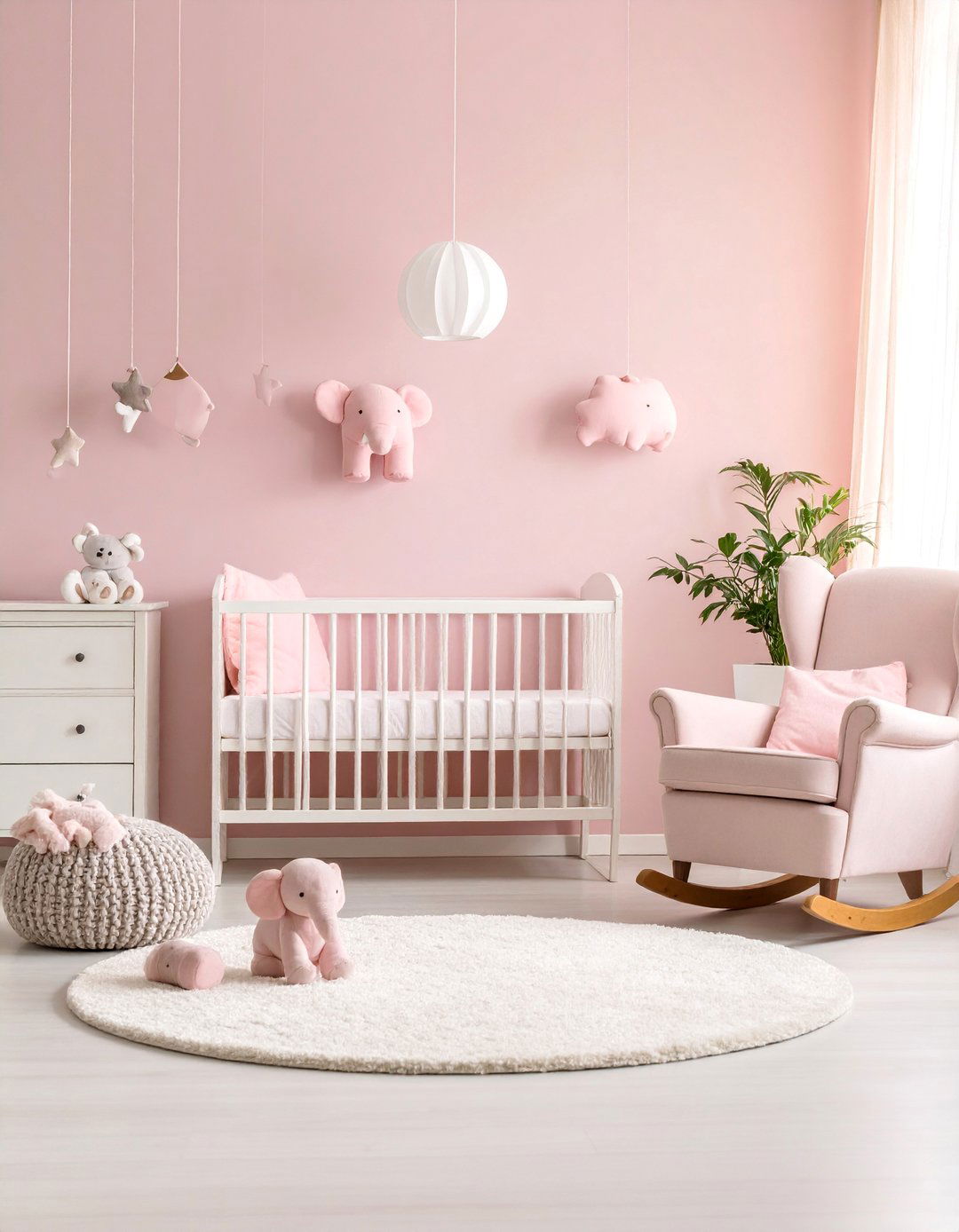 Pink and White Nursery Bedroom with Soft Pastels - 25 Pink and White Bedroom Ideas