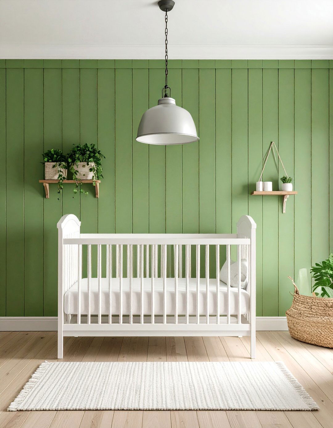 Pistachio Green Nursery with Vintage Farmhouse Charm - 25 Green Nursery Ideas