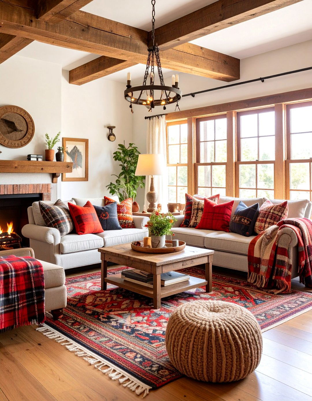 Plaid and Flannel Living Room - 25 Western Living Room Ideas
