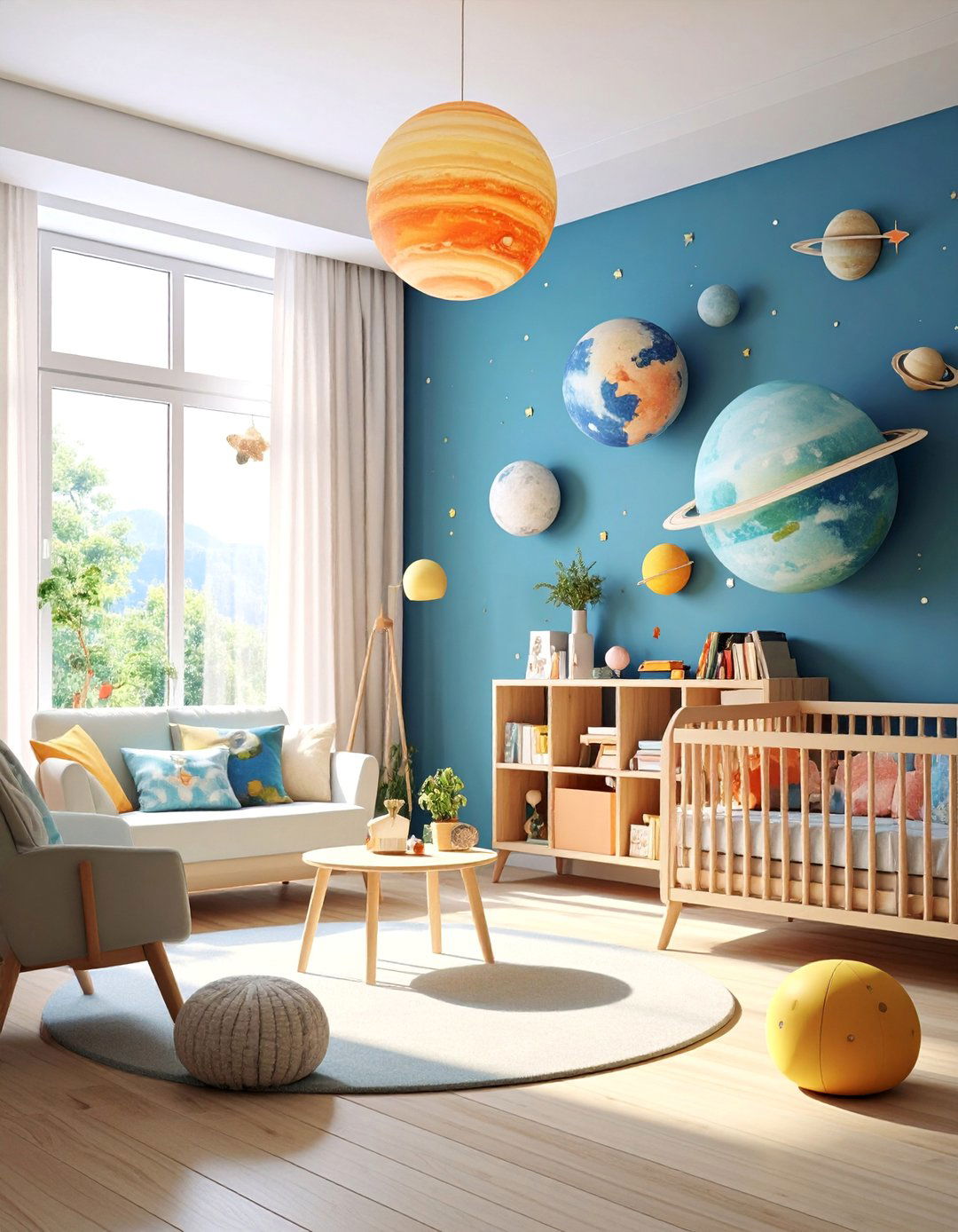 Planets and Moons Educational Display - 25 Space-themed Nursery Ideas