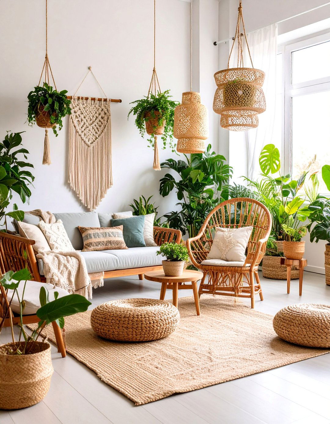Plant Filled Boho Space with Living Walls - 25 Eclectic Interior Design Ideas