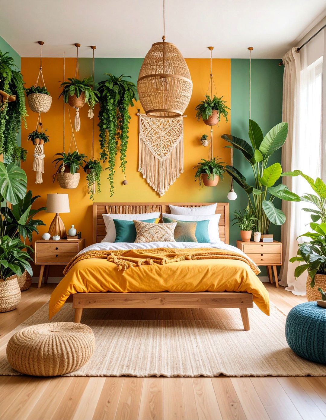 Plant Paradise Boho Bedroom with Living Wall and Greenery - 25 Girls Boho Bedroom Ideas