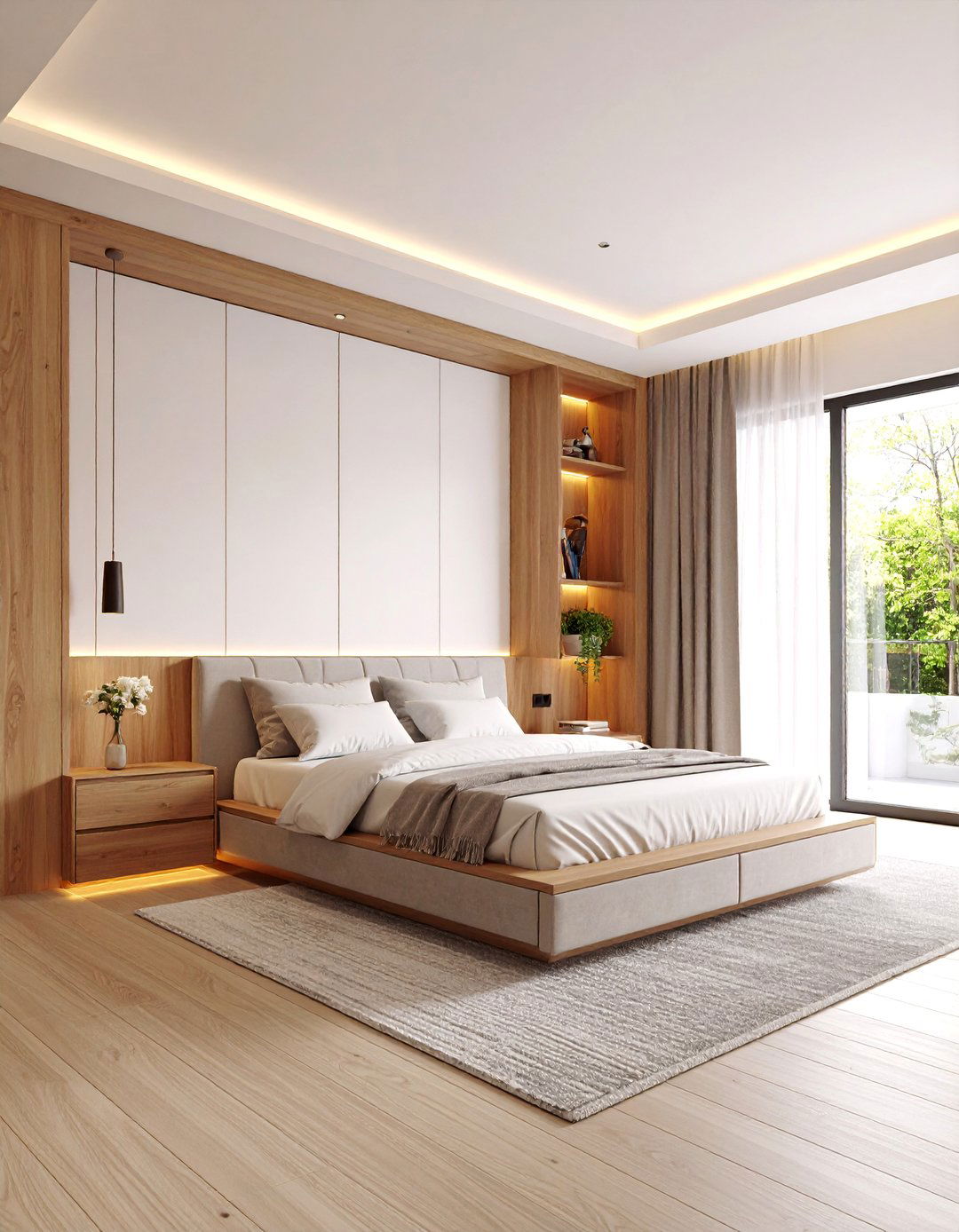 Platform Bed with Built In Storage Corner - 25 L-shaped Bedroom Layout Ideas