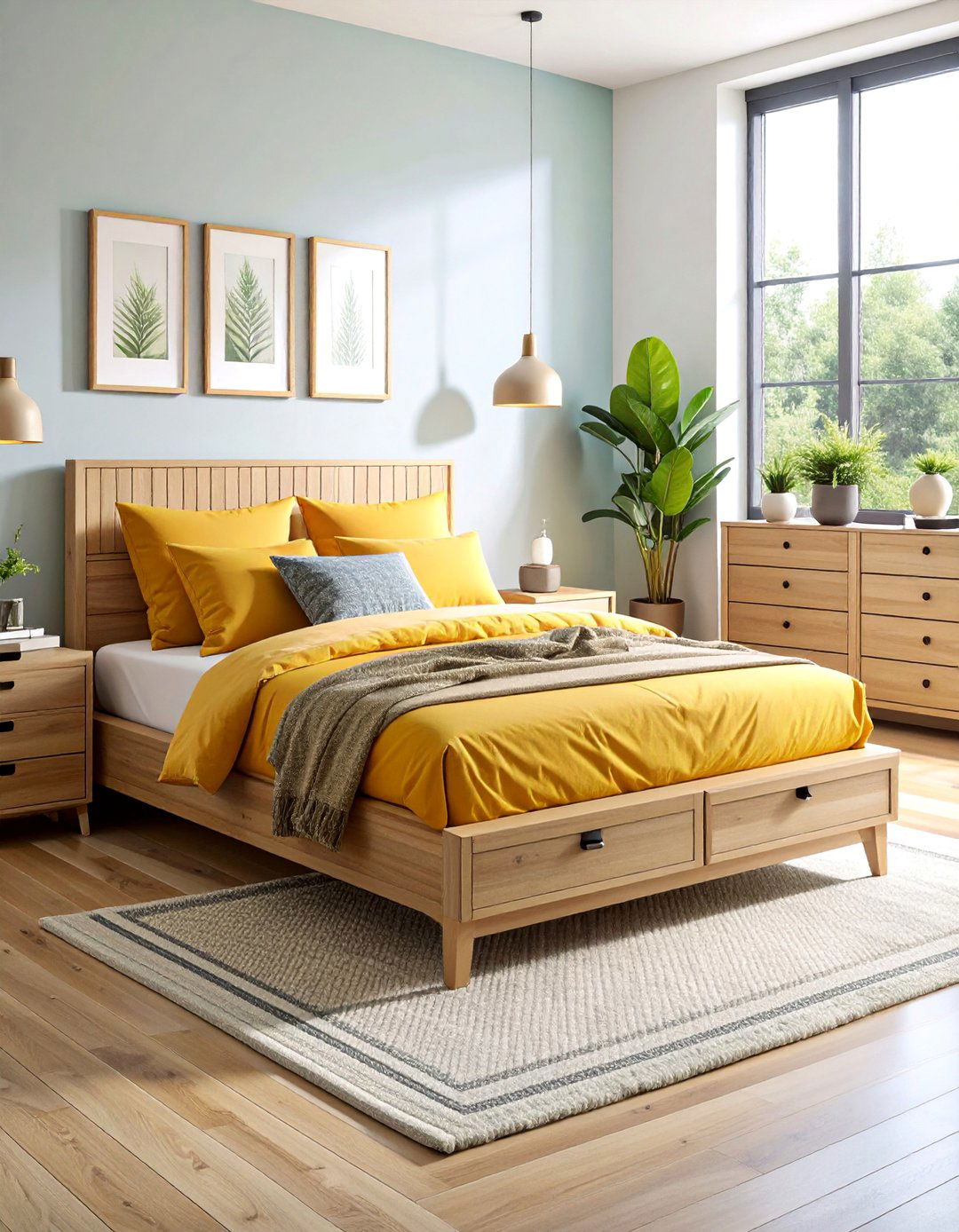 Platform Bed with Drawer Storage System - 25 Bedding Storage Ideas