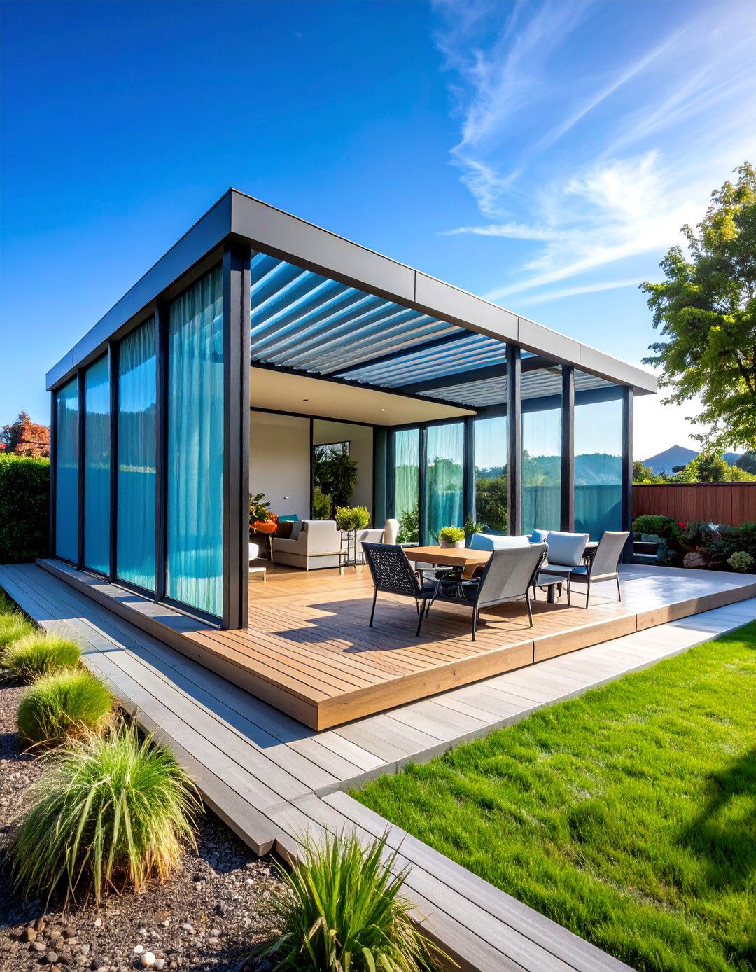 Platform Deck with Privacy Screen Integration - 25 Platform Deck Ideas