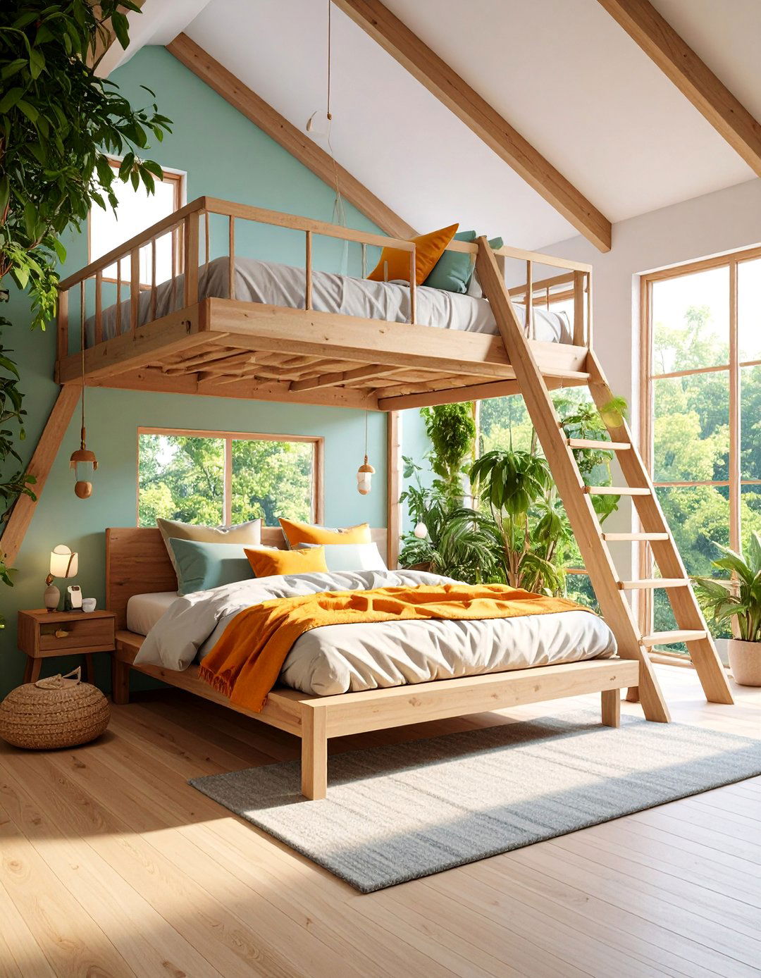 Platform Loft Bed with Zen Meditation Space - 25 Loft Bed Ideas