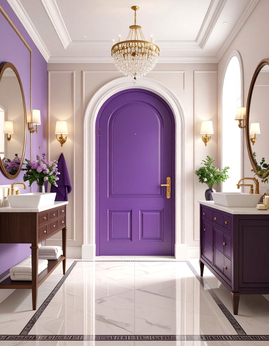 Plum Purple Interior Door with Royal Elegance - 25 Interior Door Color Ideas