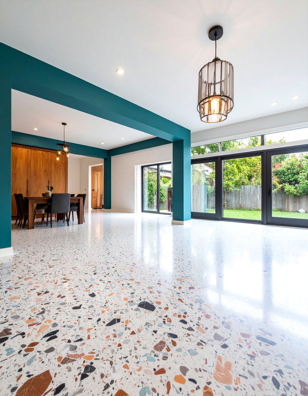 Polished Concrete Basement Floor with Exposed Aggregate - 25 Concrete Basement Floor Ideas