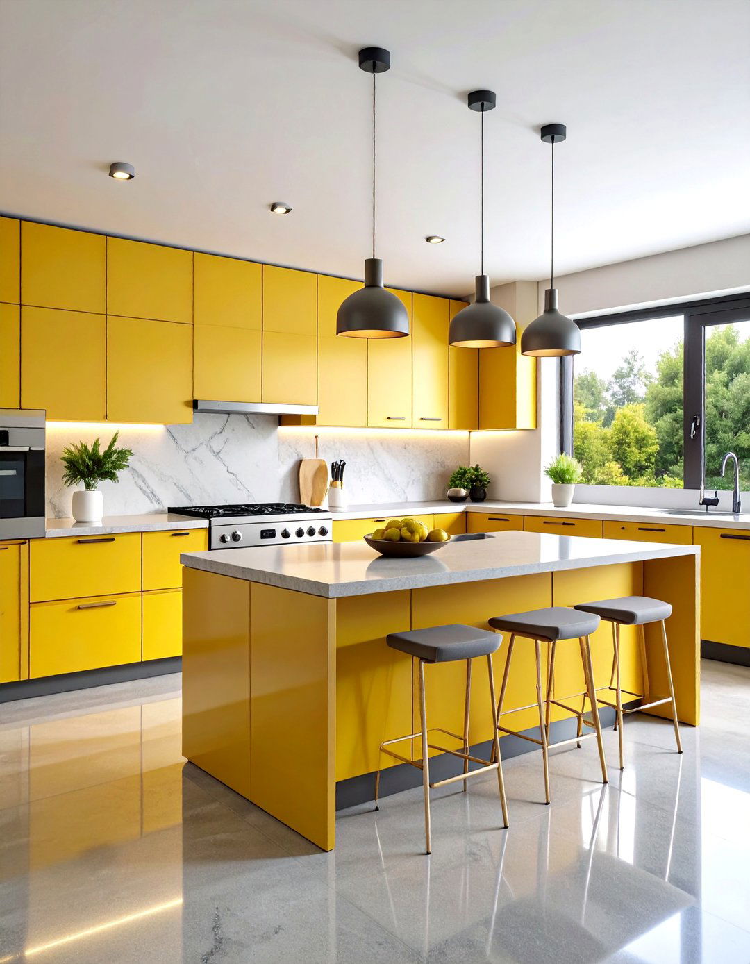 Polished Concrete Countertops with High Gloss Finish - 25 Concrete Countertop Ideas