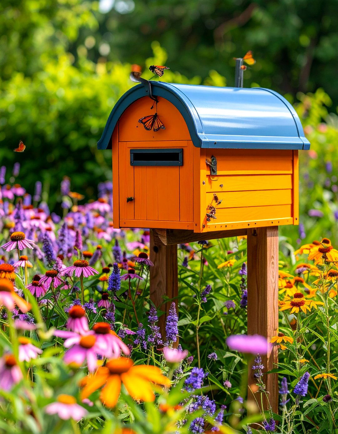 Pollinator Friendly Butterfly Garden Mailbox - 25 Mailbox Landscaping Ideas