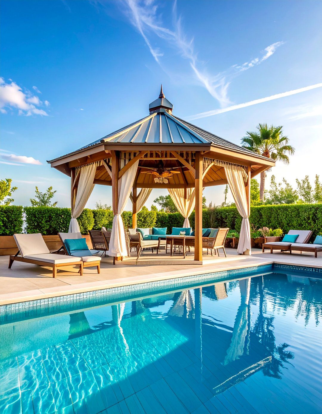 Pool Deck Gazebo Retreat - 25 Outdoor Living Space Ideas