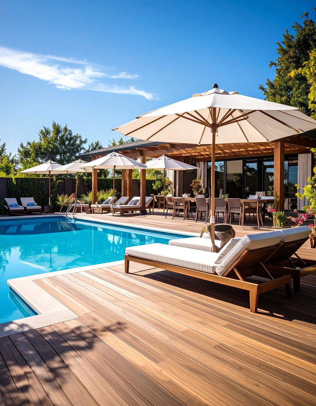 Pool Deck Paradise Entertainment Area - 25 Backyard Decor Ideas