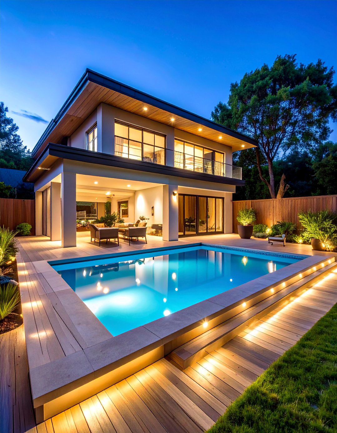 Pool Deck Safety Lighting with Recessed Fixtures - 25 Landscape Lighting Ideas