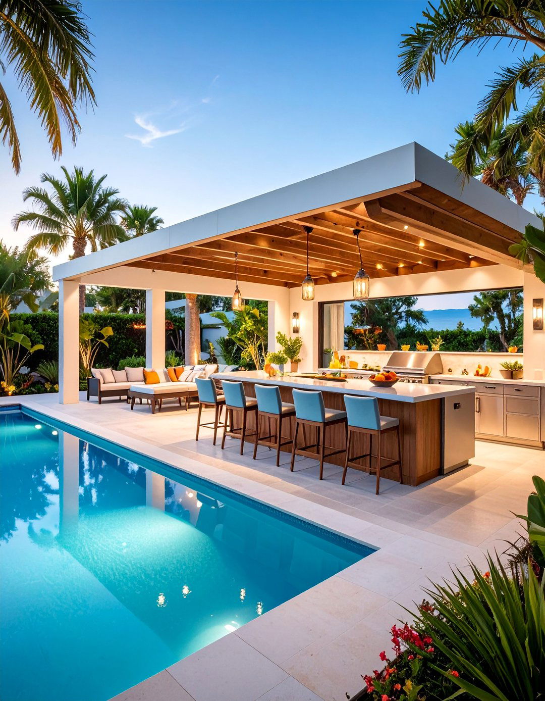 Pool Gazebo with Outdoor Kitchen Integration - 25 Pool Gazebo Ideas