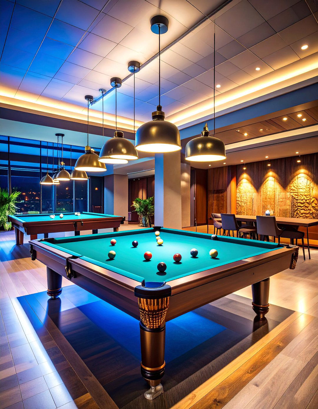 Pool Hall with Championship Table - 25 Luxury Man Cave Ideas