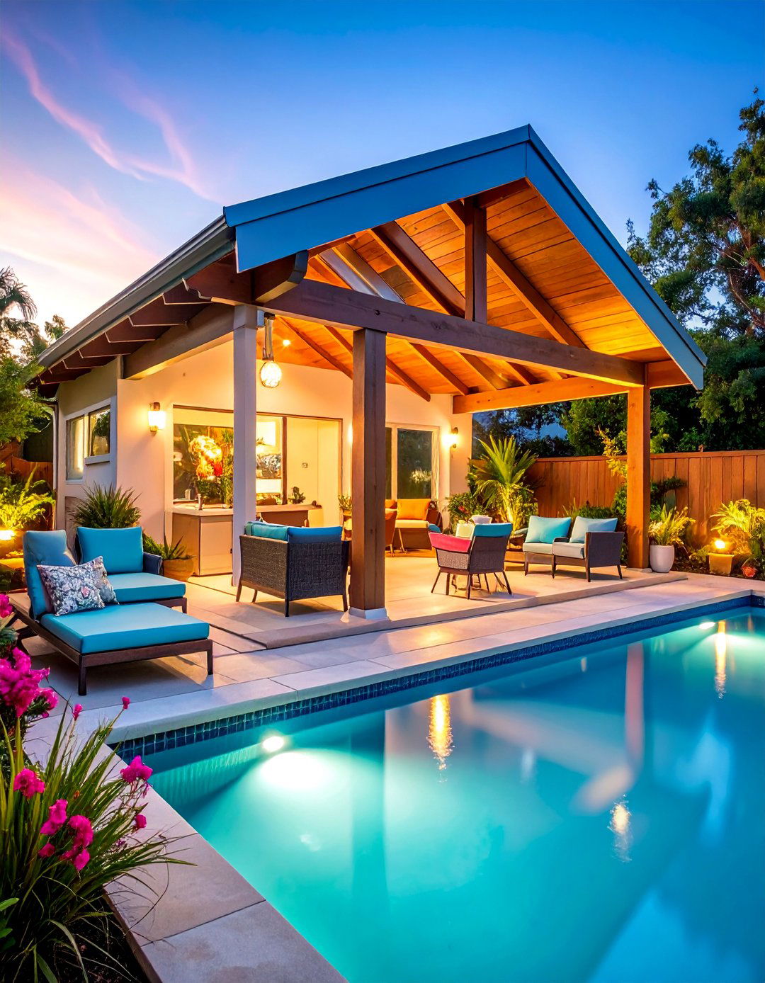 Pool House Cabana with Changing Area - 25 Garage Conversion Ideas