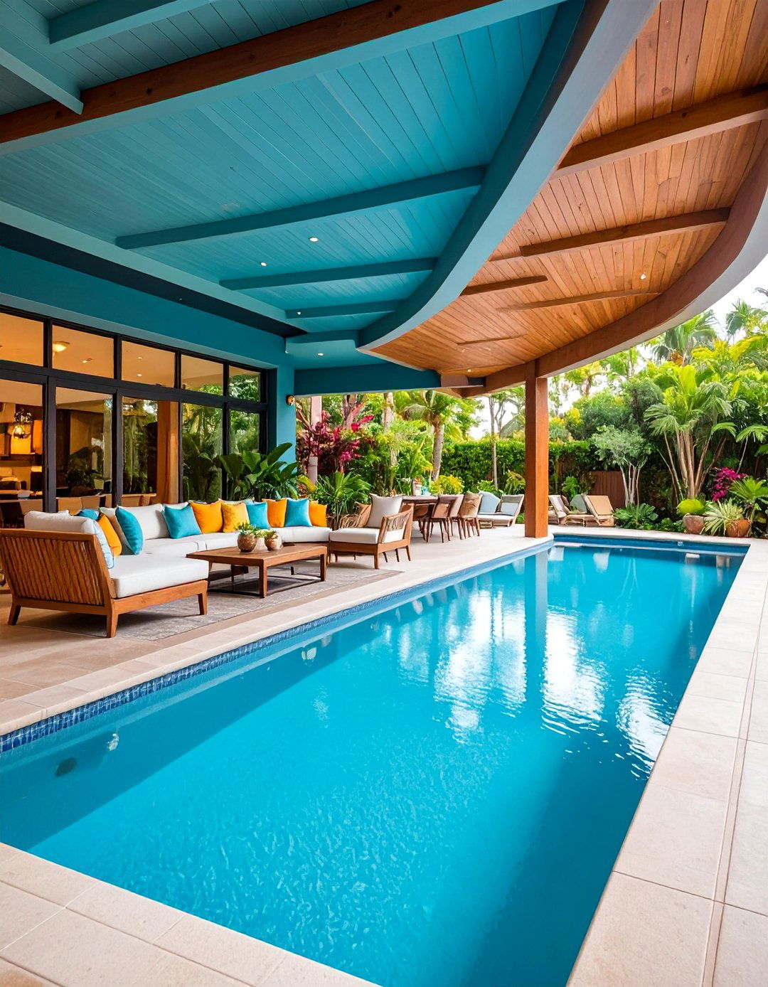 Pool Surrounding Wraparound Lanai - 25 Lanai Porch & Patio Designs