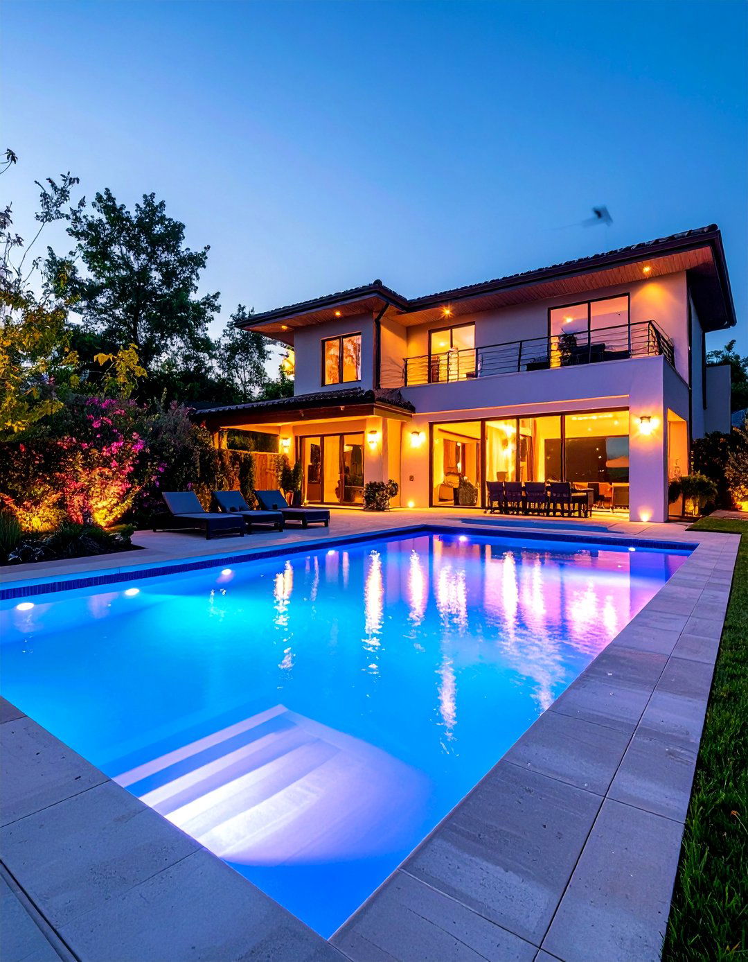 Pool with Underwater LED Color System - 25 Swimming Pool Ideas