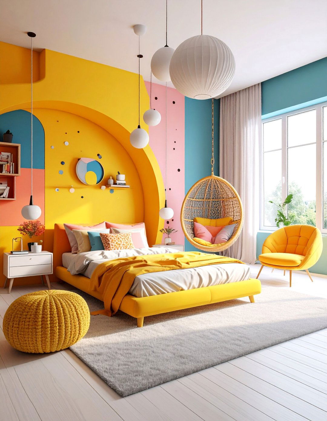 Pop Art Bedroom with Comic Book Colors - 25 60s Bedroom Ideas